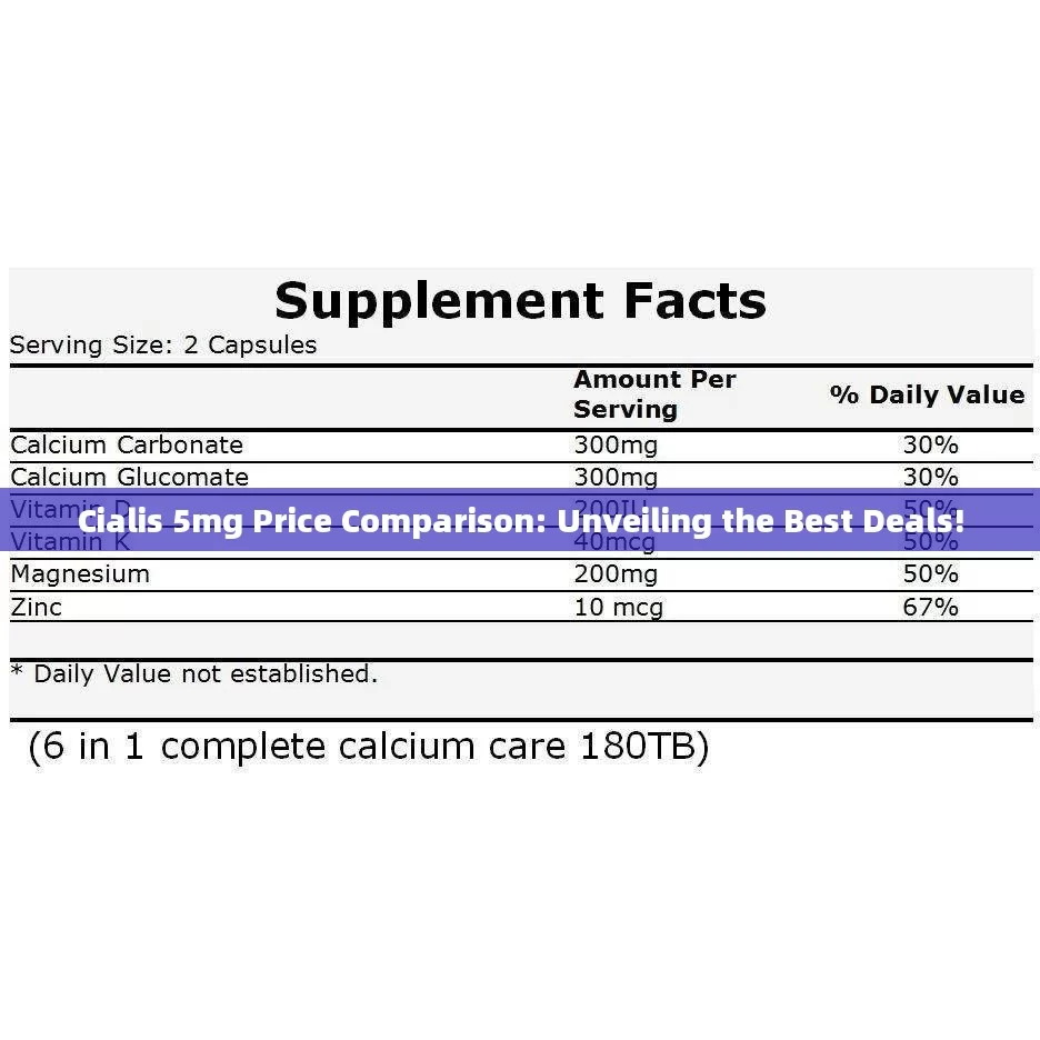 Cialis 5mg Price Comparison: Unveiling the Best Deals!