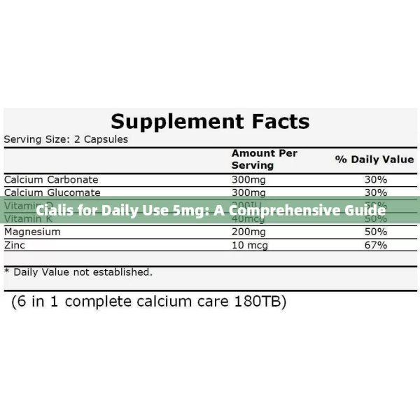 Cialis for Daily Use 5mg: A Comprehensive Guide